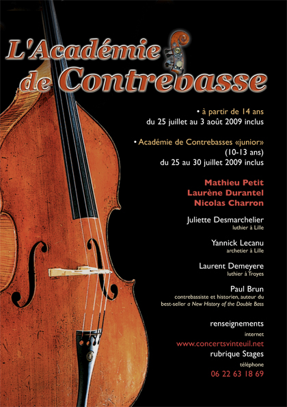 Affiche Vinteuil Académie Contrebasse