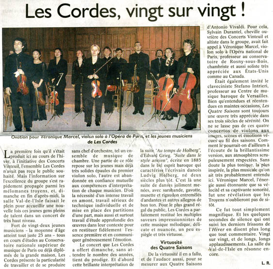 Article Les Cordes Sylvain Durantel Concerts Vinteuil
